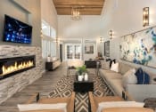 Thumbnail 12 of 26 - The Alexandar Apartments Clubhouse Seating and Fireplace
