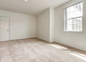 Thumbnail 10 of 28 - A room with a carpeted floor and a window letting in sunlight.