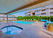 Thumbnail 11 of 12 - Aspen Apartments in Spokane, Washington Pool and Hot Tub