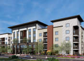 Thumbnail 1 of 9 - a rendering of an apartment building on a city street