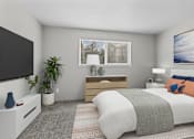 Thumbnail 11 of 32 - an image of a bedroom with a bed and a tv