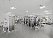 Thumbnail 21 of 30 - a large fitness room filled with cardio machines and weights
