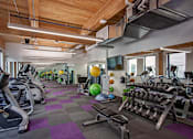 Thumbnail 12 of 24 - 38 Davis  fitness center with weights and treadmill