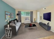 Thumbnail 4 of 5 - a living room with a couch and a television