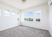 Thumbnail 23 of 34 - an empty room with four windows and a carpet