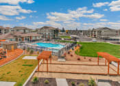 Thumbnail 35 of 45 - Aerial View of RedPoint Clubhouse and Pool Area