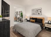 Thumbnail 3 of 19 - a bedroom with a large bed in a 555 waverly unit at The Hemlock, Seattle, 98103