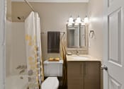 Thumbnail 15 of 39 - In-suite master bathroom at Heritage Hill Estates Apartments, Cincinnati, Ohio 45227