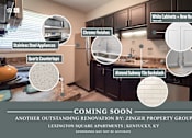 Thumbnail 25 of 25 - A kitchen renovation advertisement for Lexington Square Apartments in Kentucky.