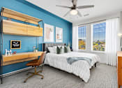 Thumbnail 44 of 67 - Bedroom With Ceiling Fan at Cycle Apartments, Fort Collins, CO, 80525