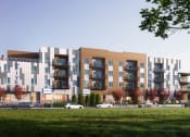 Thumbnail 2 of 9 - a rendering of an apartment building on a city street at Copestone, Garden City, ID