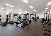 Thumbnail 8 of 29 - A spacious gym with a variety of equipment.