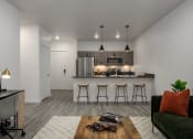 Thumbnail 6 of 28 - an open kitchen with a bar and a living room at Crosshatch, Idaho, 83714