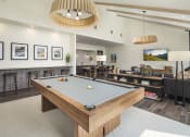 Thumbnail 5 of 26 - a billiards table in a clubhouse with couches and a tv