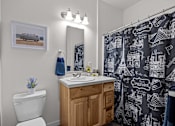 Thumbnail 14 of 31 - A bathroom with shower curtain at Majestic Drive, Montana