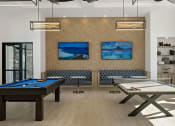 Thumbnail 14 of 29 - two billiards tables in a game room with couches  at Seasons at Meridian, Meridian, ID, 83642