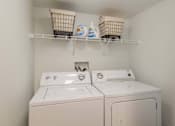 Thumbnail 37 of 37 - A small laundry room with a washer and dryer.