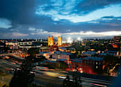 Thumbnail 1 of 8 - an aerial view of the city at night
