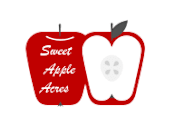 Thumbnail 10 of 10 - a red apple with the words sweet apple acres on it