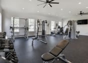 Thumbnail 24 of 26 - a large fitness room with exercise equipment and a flat screen tv