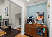 Thumbnail 4 of 28 - Resident coffee station near clubhouse great room - Belle Harbour Apartments