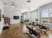 Thumbnail 12 of 31 - Fitness center yoga studio - Egret's Landing Apartments