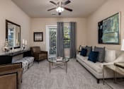 Thumbnail 30 of 37 - Lighted ceiling fans in living rooms - Monterra Las Colinas Apartments