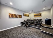 Thumbnail 7 of 42 - A Room With a Row of Black Chairs at Capitol Grove Apartments, Des Moines, IA, 50317
