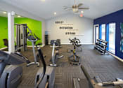 Thumbnail 22 of 34 - A gym with a green wall and a sign that says "Ability Motivation Attitude".