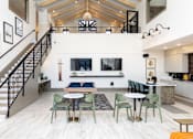 Thumbnail 16 of 30 - Community clubhouse with pool table and seating at The Crest at Acworth Apartments, Georgia