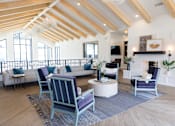 Thumbnail 25 of 30 - Open concept living room with exposed beam ceiling 1 at The Crest at Acworth Apartments, Acworth, GA