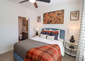 Thumbnail 6 of 46 - The Wren 1 bedroom model apartment home bedroom with ensuite bathroom located in Lawrenceville, GA