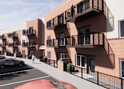 Thumbnail 44 of 48 - a rendering of an apartment building on a city street
