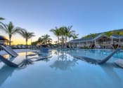 Thumbnail 4 of 54 - a large swimming pool with blue water and palm trees