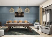 Thumbnail 16 of 30 - a living room with a pool table and a tv