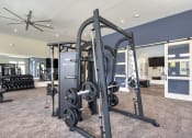 Thumbnail 60 of 92 - a gym with weights and cardio equipment in a house