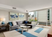 Thumbnail 5 of 50 - Open living area with floor to ceiling windows at The Zenith, Baltimore