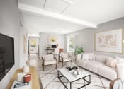 Thumbnail 8 of 54 - a living room with a couch and a table at Villages at Morgan Metro, Landover, Maryland, 20785