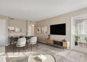 Thumbnail 2 of 35 - a living room and dining room with a table and chairs at Madison at Eden Brook, Columbia, 21046