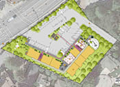 Thumbnail 2 of 7 - A map shows a green area with a lot of trees and a yellow area with no trees.