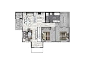 Thumbnail 31 of 34 - A floor plan of a house with a living room, two bedrooms, a kitchen, a bathroom, a pantry, a storage area, a deck, and an alcove.