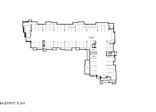 Thumbnail 25 of 54 - A black and white image of a basement plan.