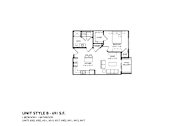 Thumbnail 35 of 54 - A floor plan of a unit style B - 691 S.F.