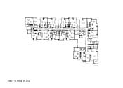 Thumbnail 26 of 54 - A black and white image of a floor plan labeled "First Floor Plan".