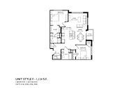 Thumbnail 50 of 54 - A floor plan of a 2 bedroom 3 bathroom apartment.
