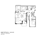 Thumbnail 51 of 54 - A floor plan of a 1,251 square foot home with three bedrooms and two bathrooms.
