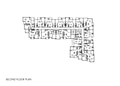 Thumbnail 27 of 54 - A black and white image of a second floor plan.