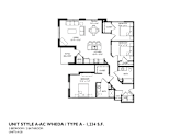 Thumbnail 30 of 54 - A drawing of a floor plan for a 3 bedroom 2 bathroom unit.
