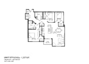 Thumbnail 32 of 54 - A floor plan of a 3 bedroom 2 bathroom apartment.