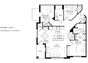 Thumbnail 79 of 80 - A black and white image of a floor plan for a G LivingWork unit.